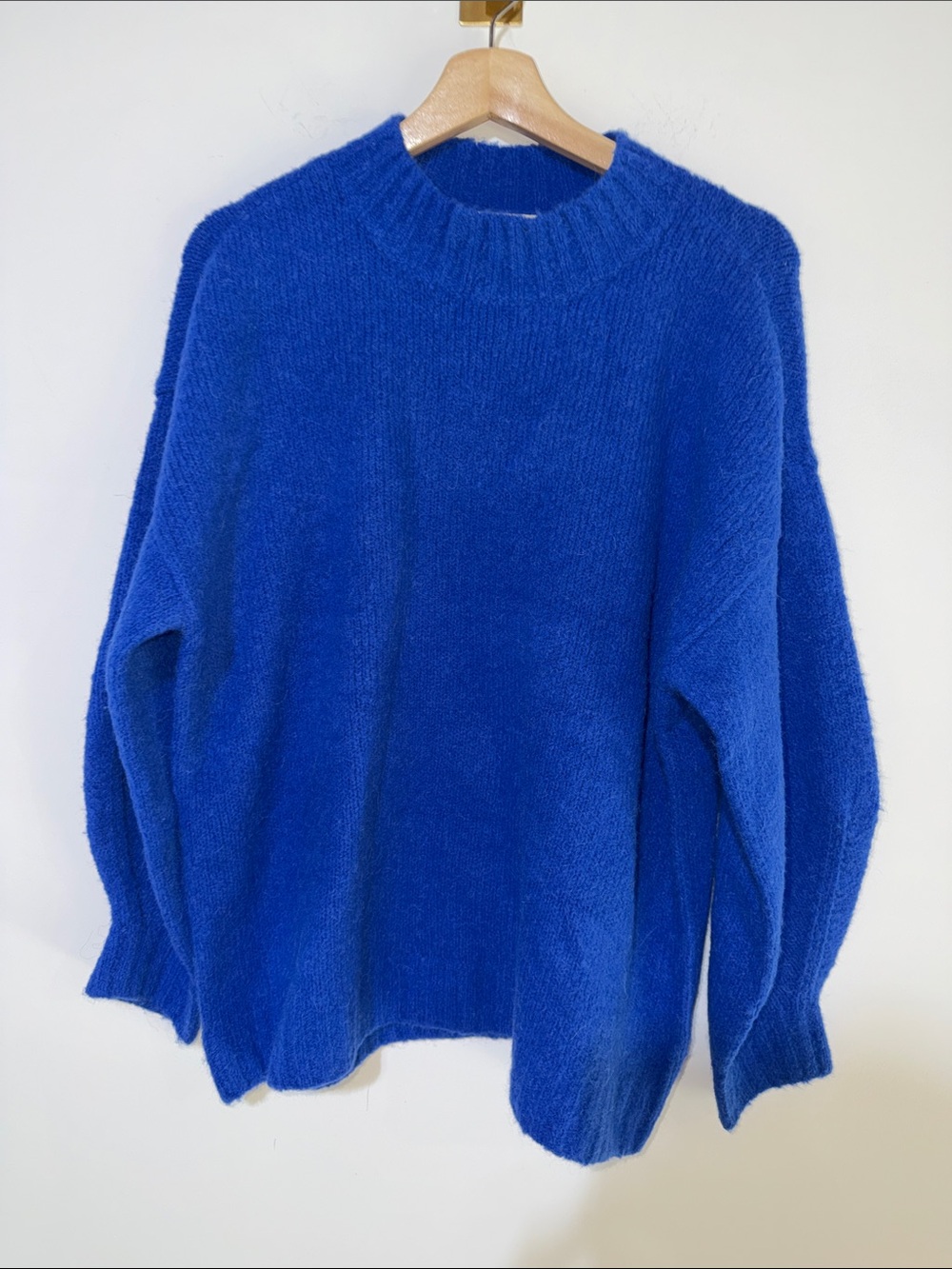 La Biz Blue Cozy alpaca blend Knit Crewneck Sweater size small
